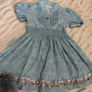 Matilda Jane Blue Puff Sleeve Polo Collar Sundress